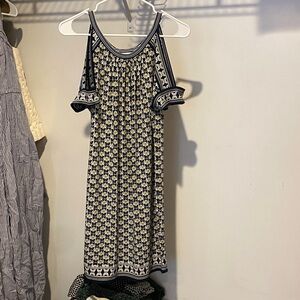 Max Studio Navy and Cream Patterned Dress